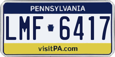 PA license plate LMF6417