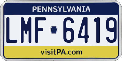 PA license plate LMF6419
