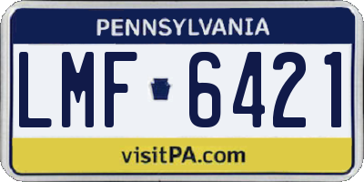 PA license plate LMF6421