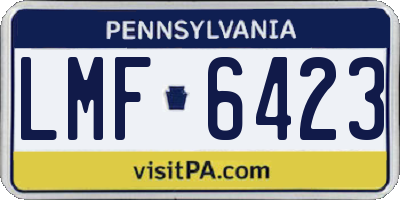 PA license plate LMF6423