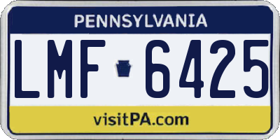PA license plate LMF6425