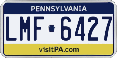 PA license plate LMF6427