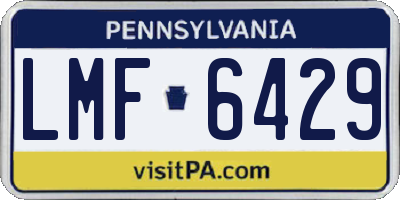 PA license plate LMF6429