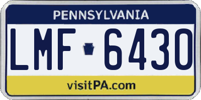 PA license plate LMF6430