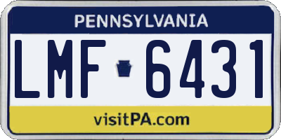 PA license plate LMF6431