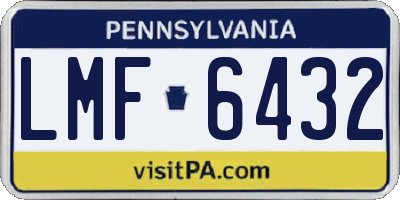 PA license plate LMF6432