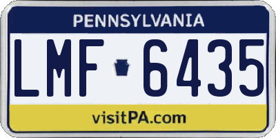 PA license plate LMF6435