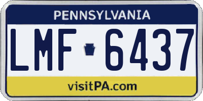 PA license plate LMF6437