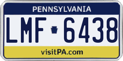 PA license plate LMF6438