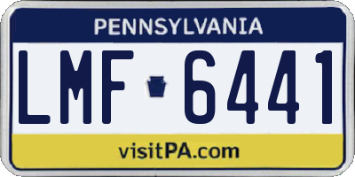 PA license plate LMF6441