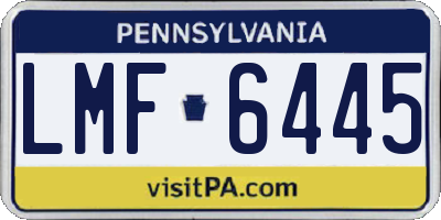 PA license plate LMF6445