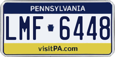 PA license plate LMF6448