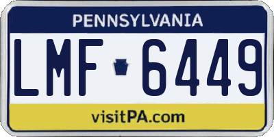 PA license plate LMF6449