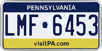 PA license plate LMF6453