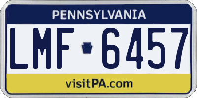 PA license plate LMF6457