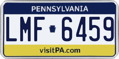 PA license plate LMF6459