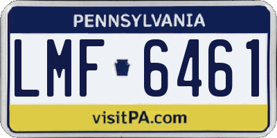 PA license plate LMF6461