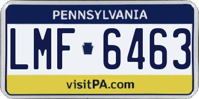 PA license plate LMF6463