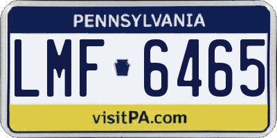PA license plate LMF6465