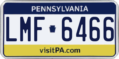 PA license plate LMF6466