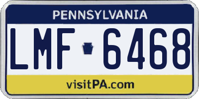 PA license plate LMF6468