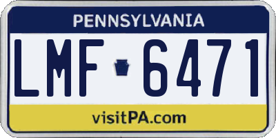 PA license plate LMF6471