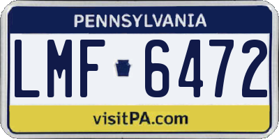 PA license plate LMF6472