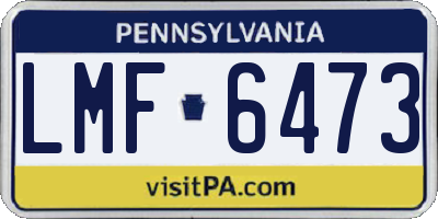 PA license plate LMF6473