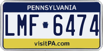 PA license plate LMF6474