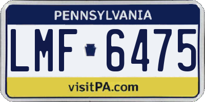 PA license plate LMF6475