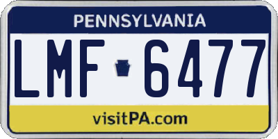 PA license plate LMF6477