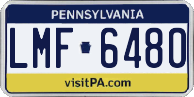 PA license plate LMF6480