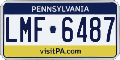 PA license plate LMF6487