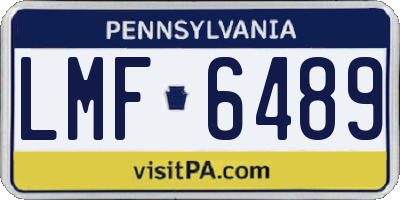 PA license plate LMF6489