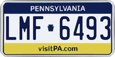 PA license plate LMF6493