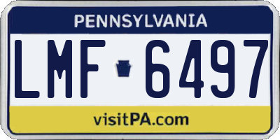 PA license plate LMF6497