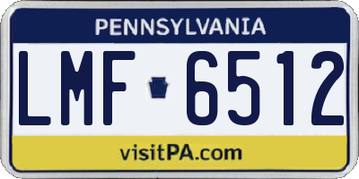 PA license plate LMF6512