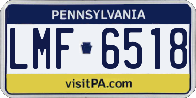 PA license plate LMF6518