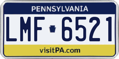 PA license plate LMF6521