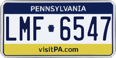 PA license plate LMF6547
