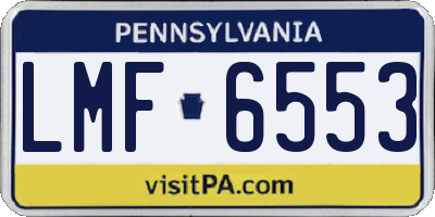 PA license plate LMF6553