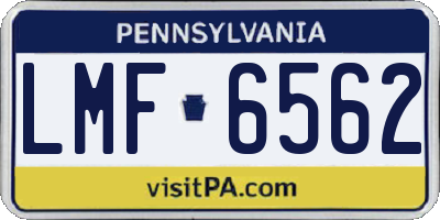 PA license plate LMF6562