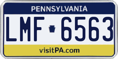 PA license plate LMF6563