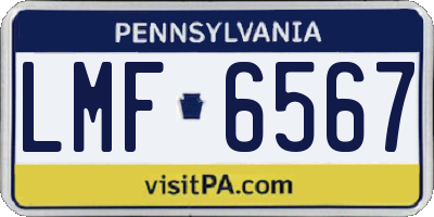 PA license plate LMF6567