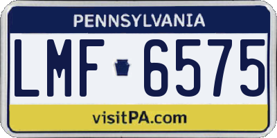 PA license plate LMF6575
