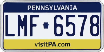 PA license plate LMF6578