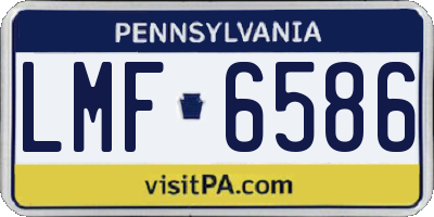PA license plate LMF6586