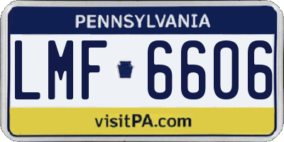 PA license plate LMF6606