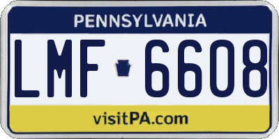 PA license plate LMF6608