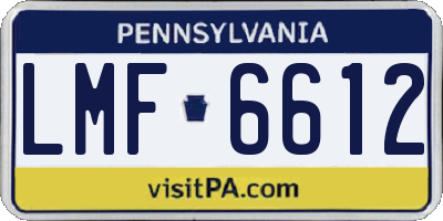 PA license plate LMF6612